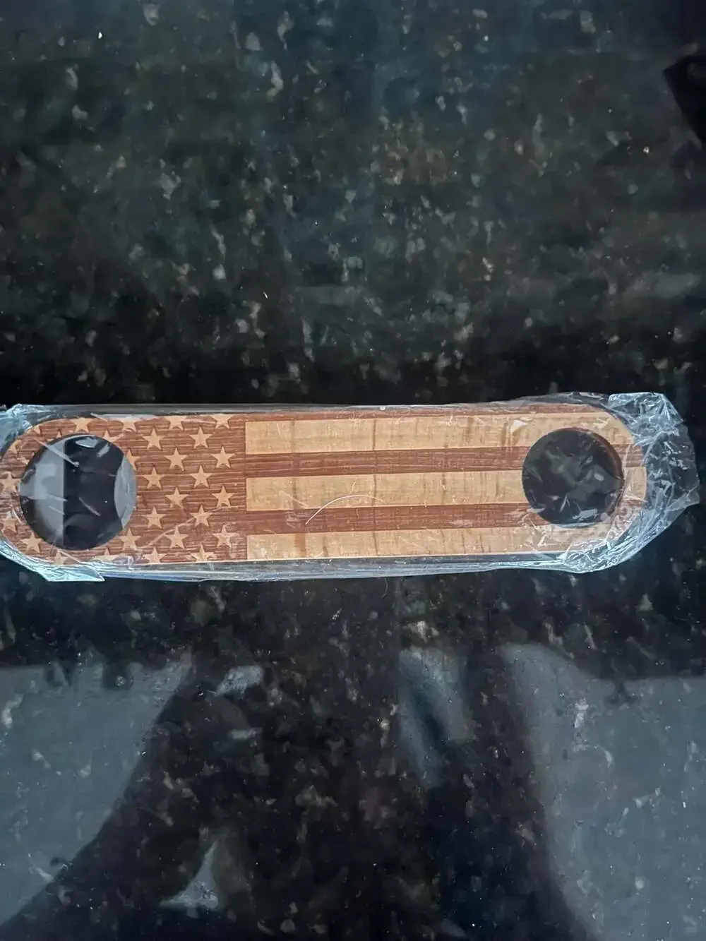 Full Throttle Energy Drink American Flag Wooden Bottle Opener